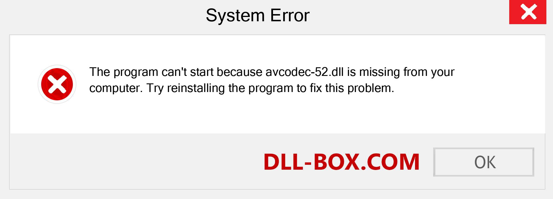  avcodec-52.dll file is missing?. Download for Windows 7, 8, 10 - Fix  avcodec-52 dll Missing Error on Windows, photos, images